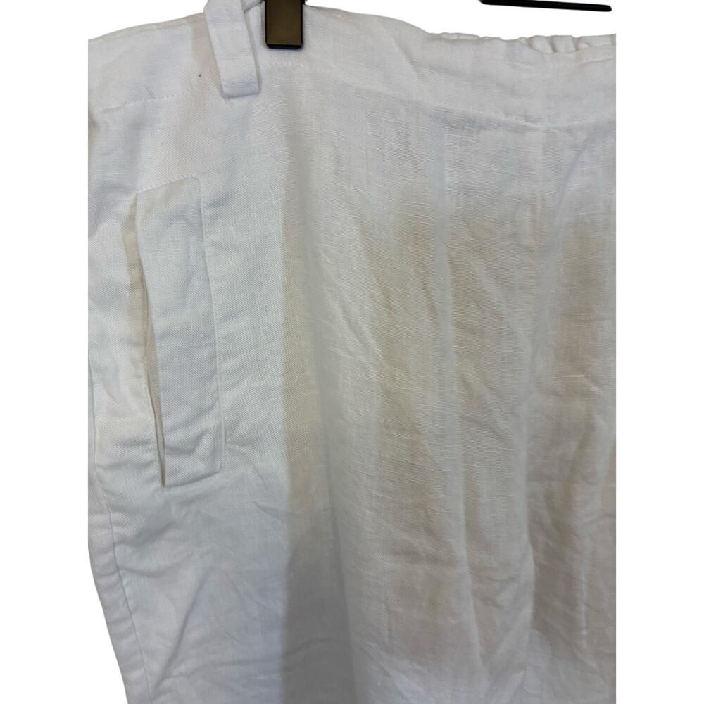 Peck & Peck Linen Wide Leg Coastal Grandma Cowboy Relaxed Pants - Size Medium - Picture 3 of 5